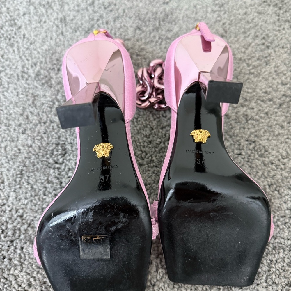 Versace Pink Chain Detail Women's Shoes - Picture 3 of 3